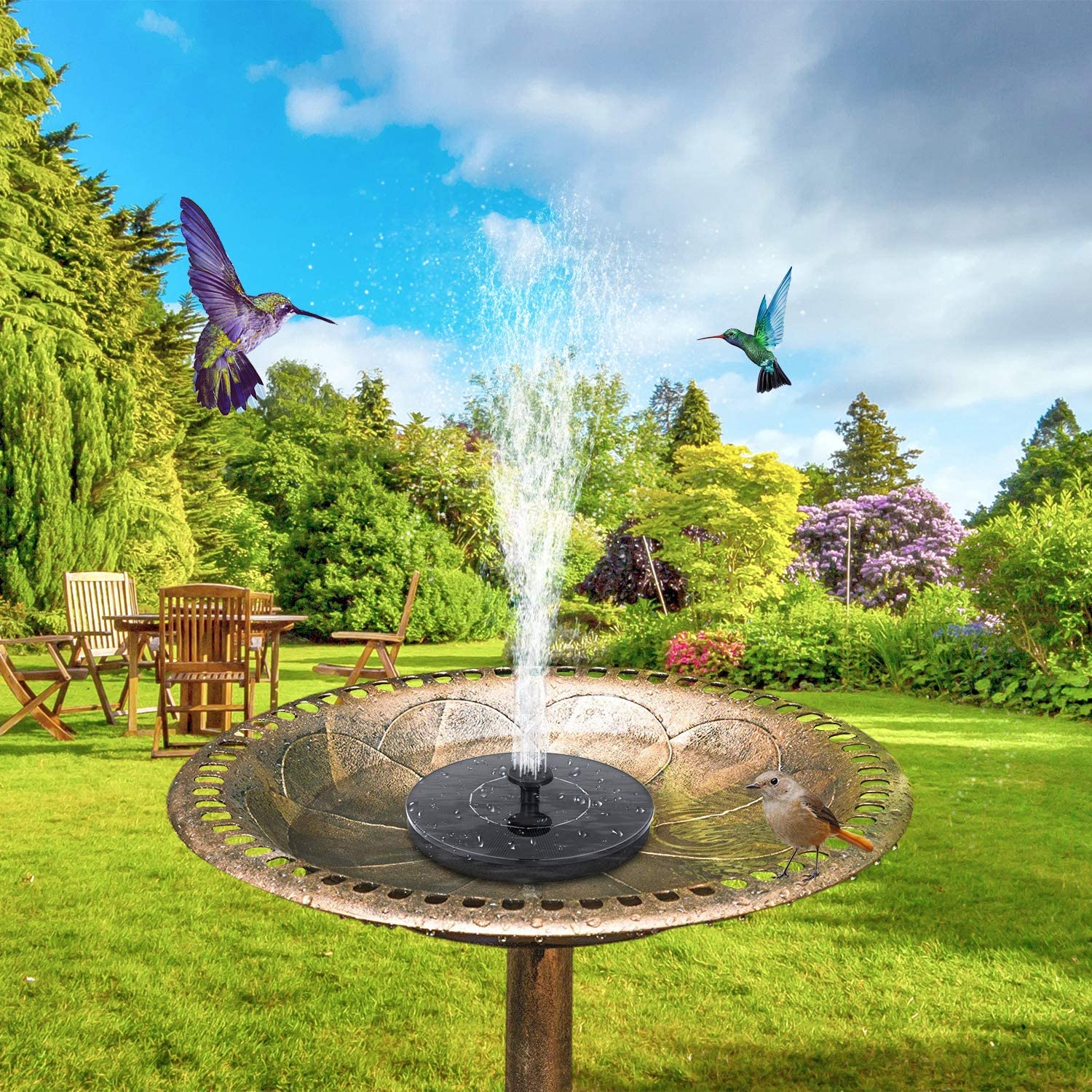 Floating Solar Garden Fountain