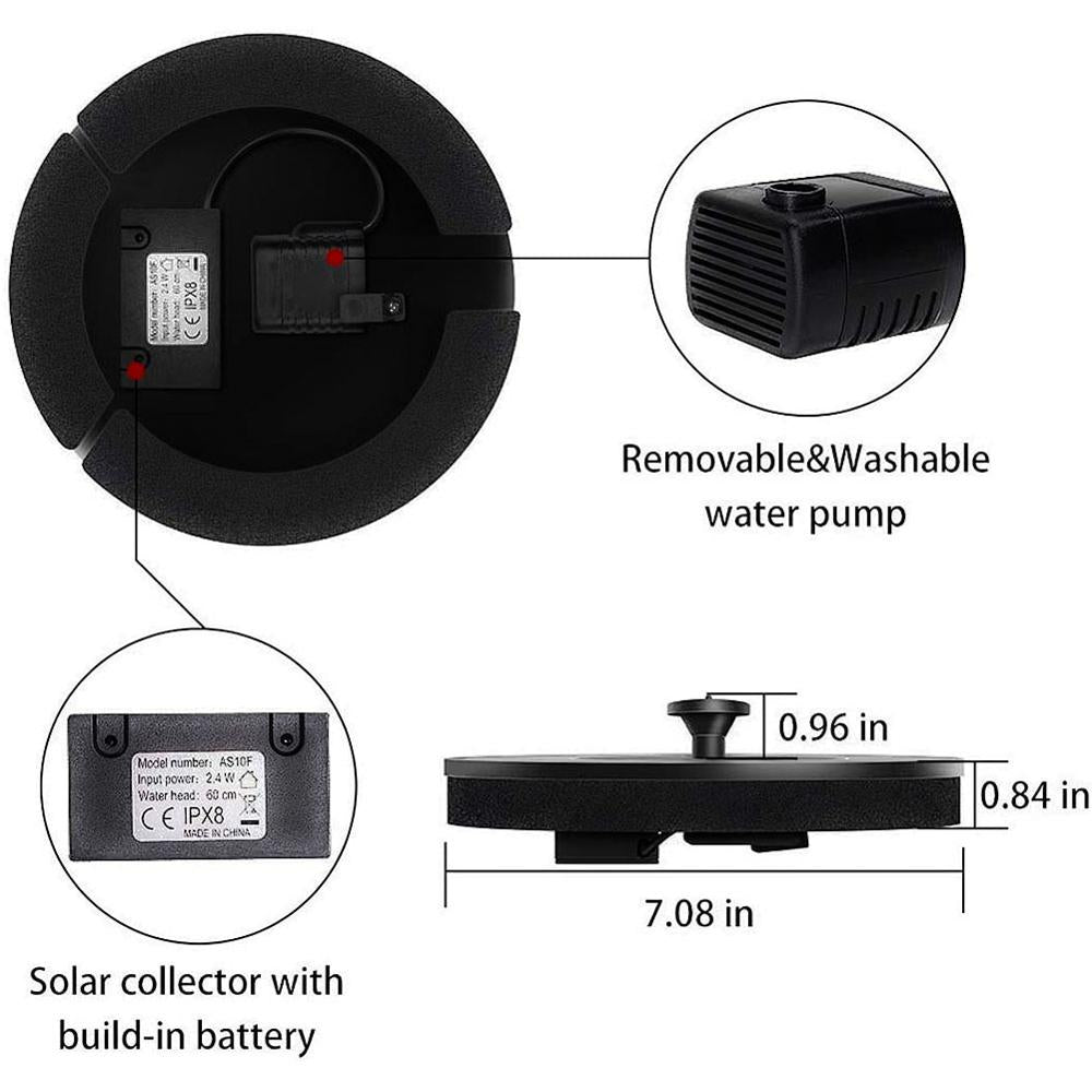 Floating Solar Garden Fountain